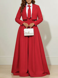 Elasticated Waist High Waisted Big Hemline Pleated Pockets Solid Color Zipper Wide Leg Pants