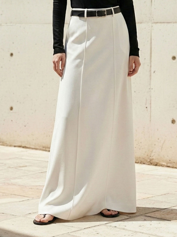 Stylish H-Line Solid Color Skirts Bottoms