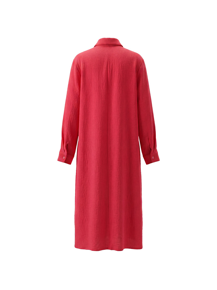 Buttoned Solid Color Long Sleeves Loose Lapel Blouses&Shirts Tops