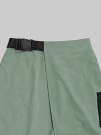 Asymmetric Pockets Split-Joint A-Line Loose Skirts Bottoms