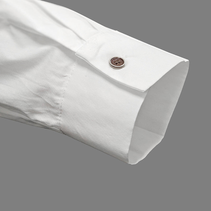 Long Sleeves Asymmetric Buttoned Split-Front Blouses&Shirts Tops