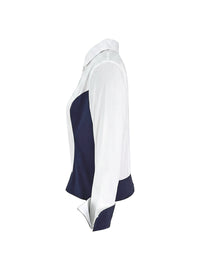 Long Sleeves Buttoned Contrast Color Split-Joint Lapel Blouses&Shirts Tops