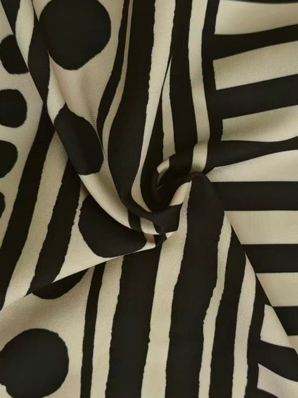 Loose Wide Leg Polka-Dot Striped Casual Pants Bottoms Trousers