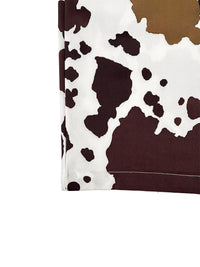 Elasticated Waist High Waisted Contrast Color Cow Printed Split-Joint Pants