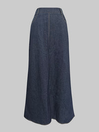 Column No Belt Solid Color Zipper Skirts Bottoms