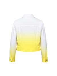 Long Sleeves Buttoned Gradient Zipper Lapel Outerwear
