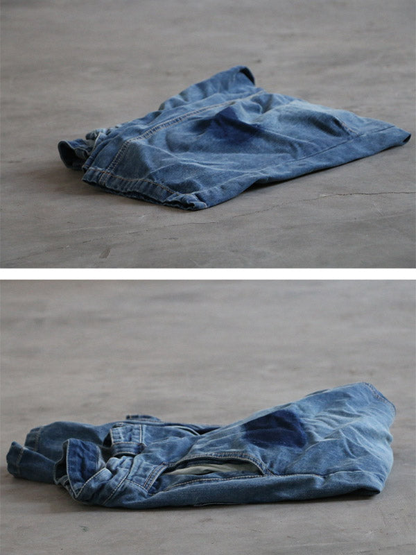 Loose Vintage Faded Ruffled Jean Pants