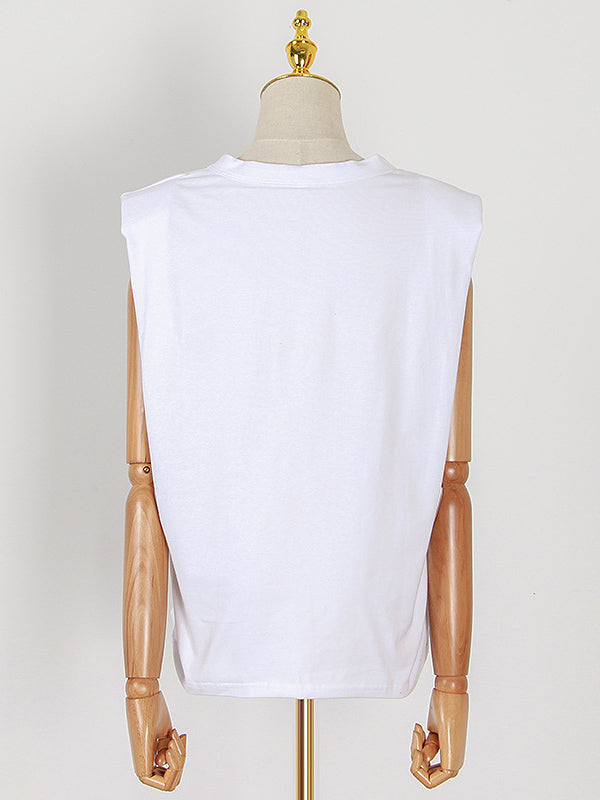 Solid Color Sleeveless Loose T-Shirt