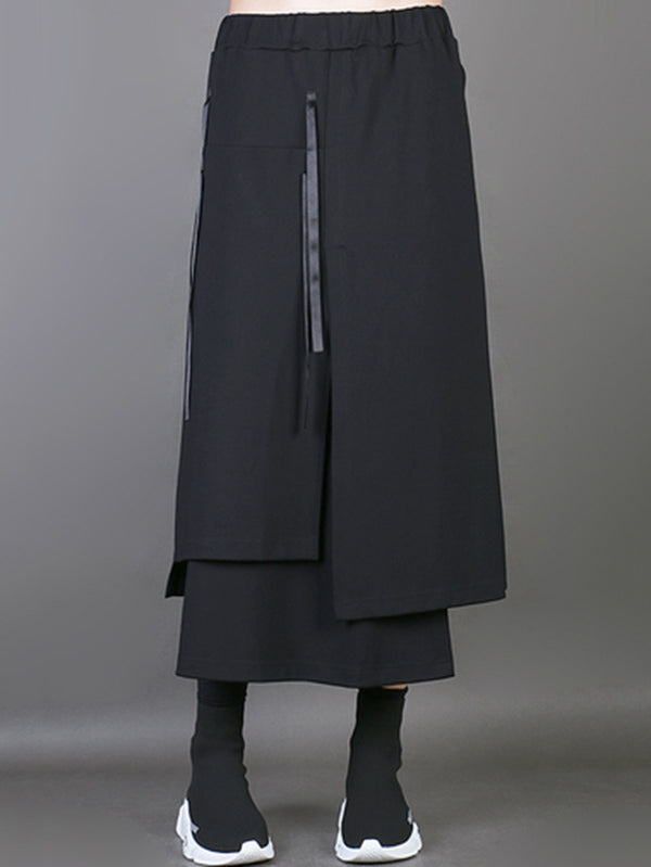 Plain Multi-Layer Cropped Skirt