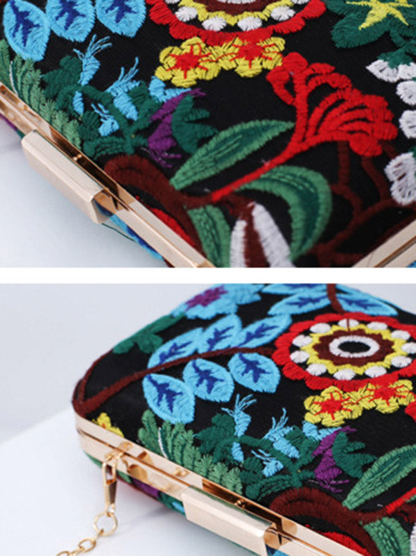 Ethnic Style Embroidery Flower Hand Bag