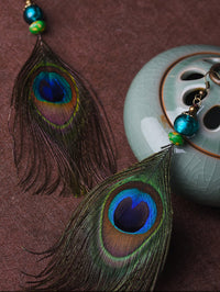 Ethnic Style Retro Peacock Feather Earrings
