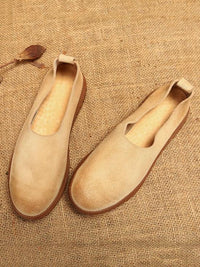 Simple Style Cowhide Soft Shoes