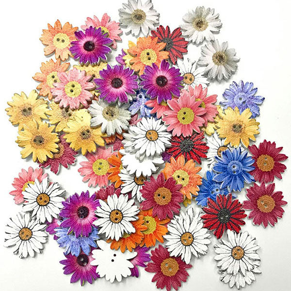 Colorful Daisy Pattern Buttons
