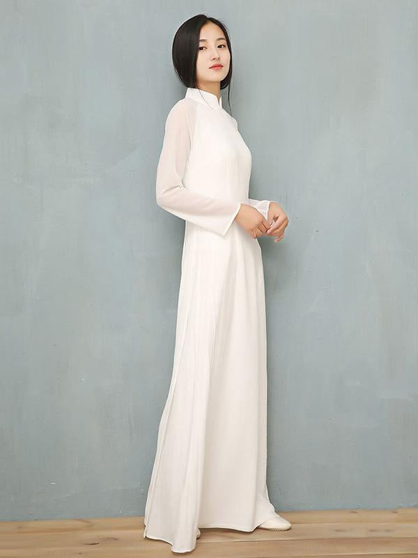 Split-side Long Ao Dai Cheongsam Dress