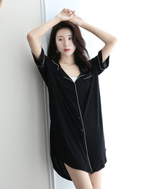 Casual V-Neck Button Modal Short Pajamas