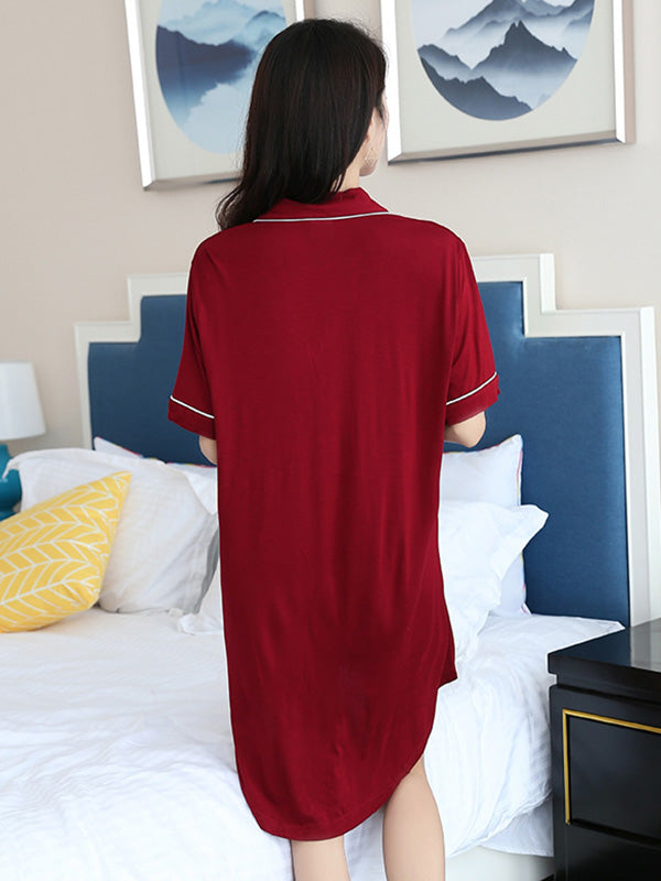 Casual V-Neck Button Modal Short Pajamas
