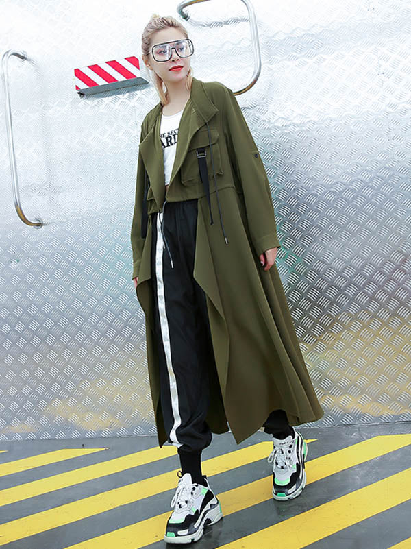 Light Loose Solid Trench Coat