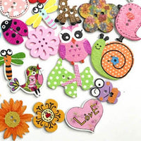 Colorful Cartoon Animal Pattern Buttons