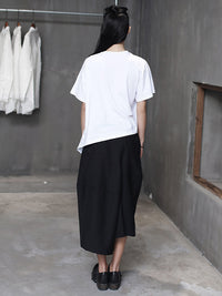 Cropped Wrinkle Solid T-shirt