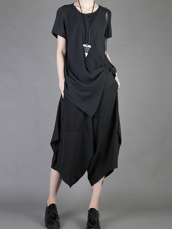 Casual Chiffon Cropped T-Shirt