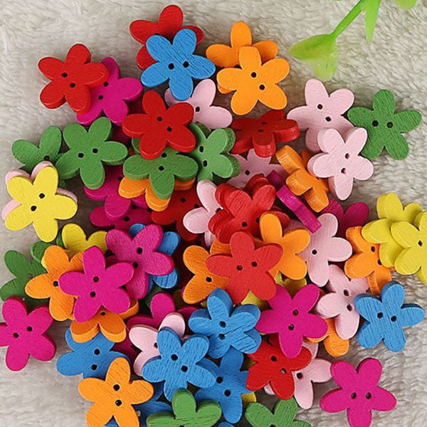 DIY Candy Color Flower Sewing Buttons