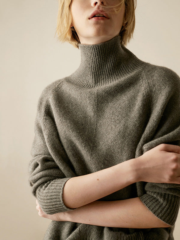 Warm Knitting High-neck Sweater