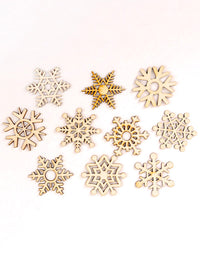Hollow Christmas Snowflake Wood Piece For DIY Craft
