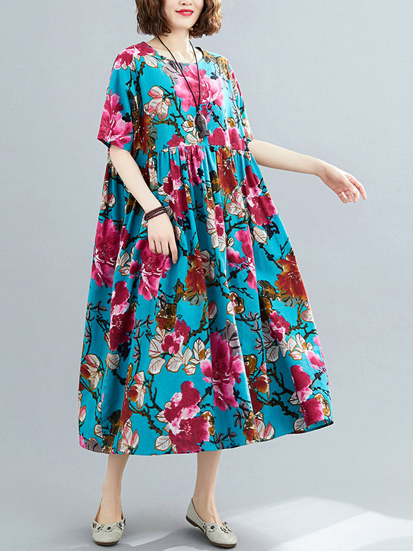 Loose Flower Printing National Dress