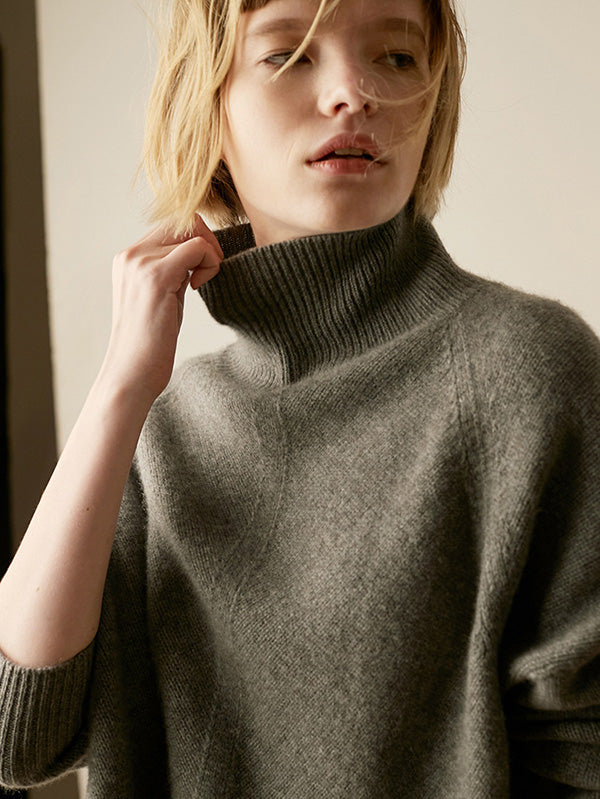 Warm Knitting High-neck Sweater