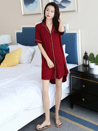 Casual V-Neck Button Modal Short Pajamas