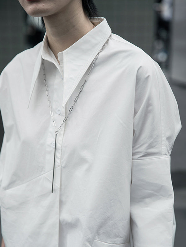 Creamy White Cropped Three-Quarter Sleeve Shirt