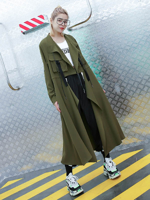 Light Loose Solid Trench Coat