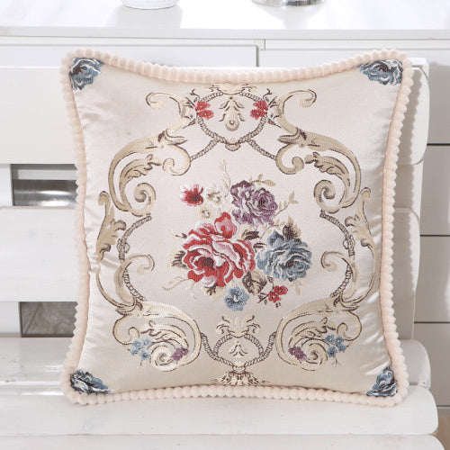 Floral Embroidered Pillow Case