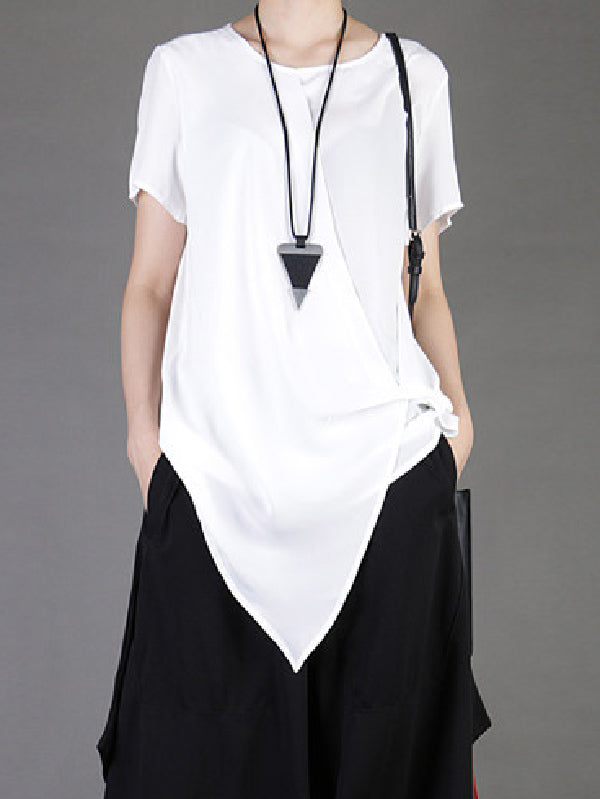 Casual Chiffon Cropped T-Shirt