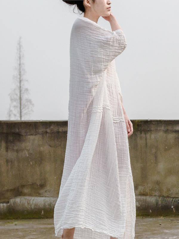 Soft 100%Cotton White Long Dress